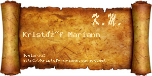 Kristóf Mariann névjegykártya
