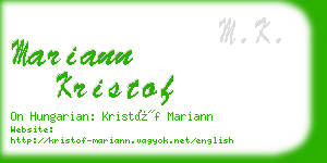 mariann kristof business card